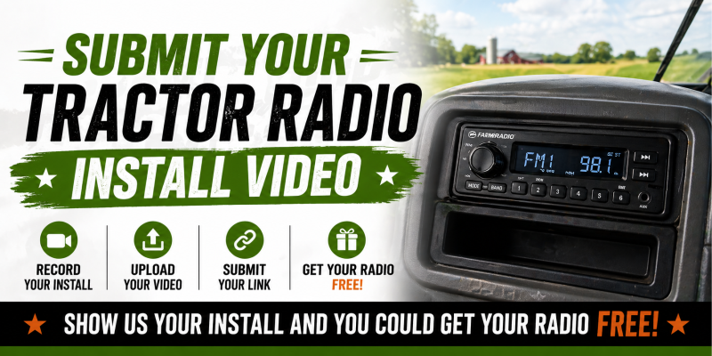 Enter the Tractor Radio Install Video Giveaway. Submit your farm tractor radio installation video and you could get your tractor radio purchase refunded.